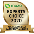 Mozo's Expert's Choice Award Badge - Australia's Best Mutual Bank 2020