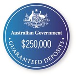 Australian Government badge for $250,000 guaranteed deposits