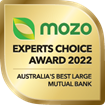 Mozo Expert's Choice Award - Australia's Best Mutual Bank Badge 2022